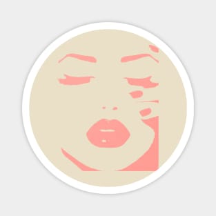 Girls face lips and eyelashes silhouette Magnet